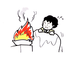 鍋から火